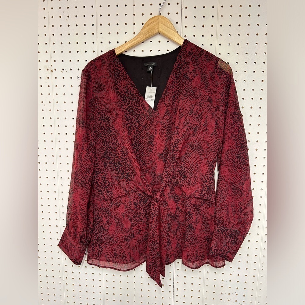 Ann Taylor Python Print Blouse